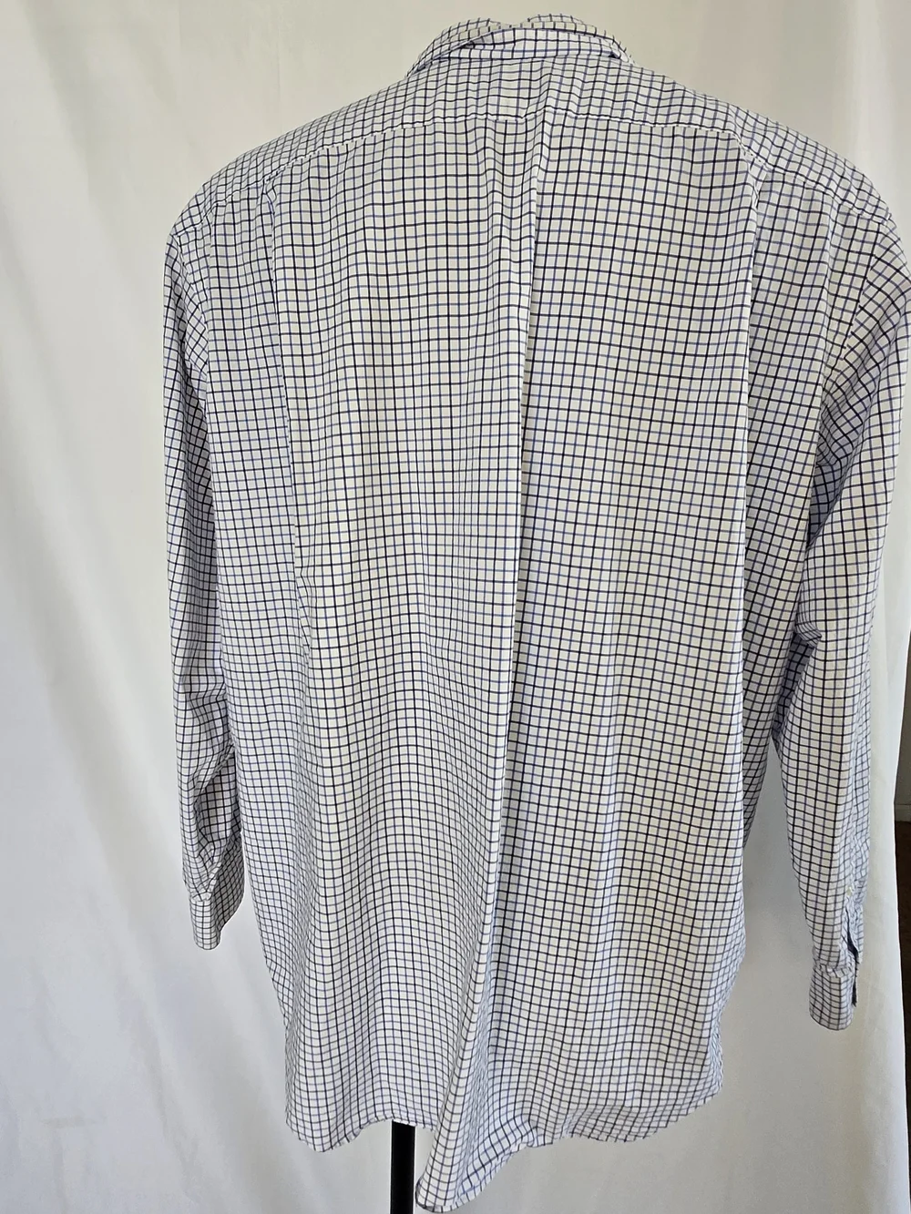 Polo Ralph Lauren White Shirt with Navy Windowpane Check